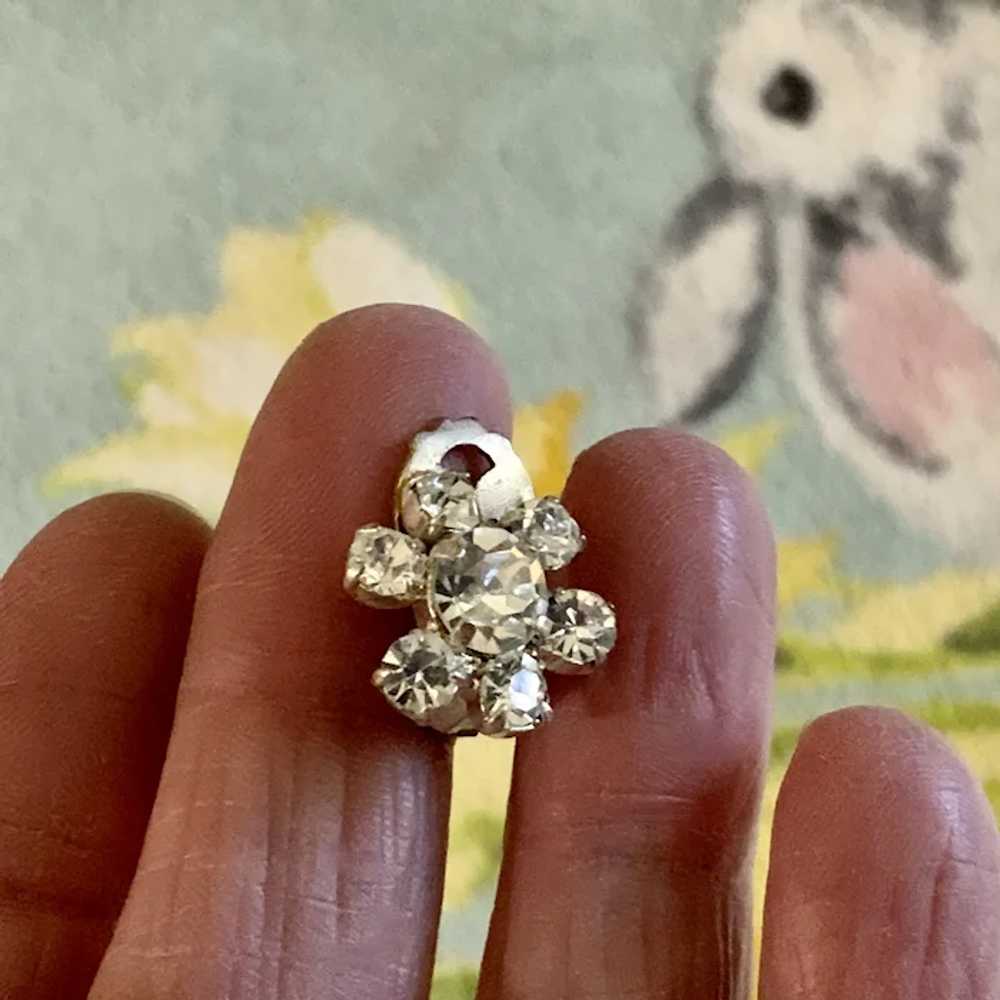 Gorgeous Austrian Flower Crystal Clip-On Earrings - image 3