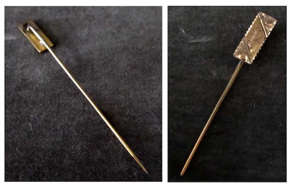 Vintage 9k Gold Stickpin with “B” Monogram - Esta… - image 3