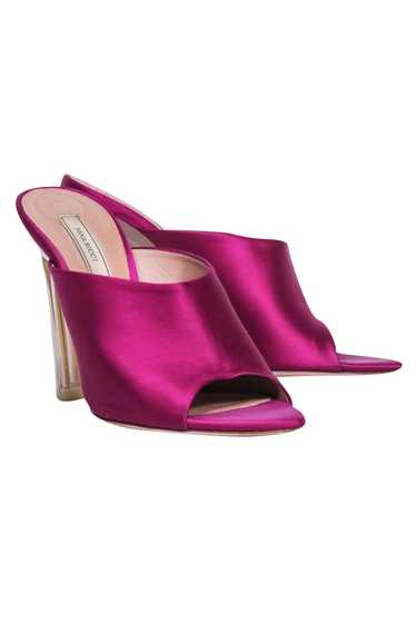 Nina Ricci - Magenta Pink Satin Clear Heel Mule Pu