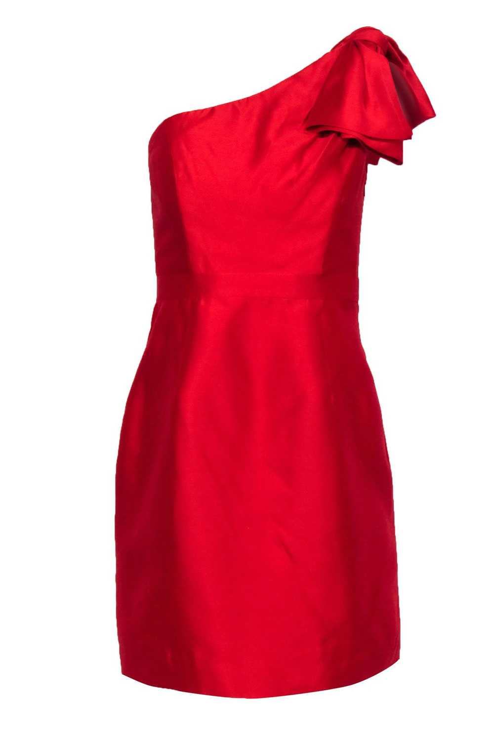 Shoshanna - Red Silk One-shoulder Dress Sz 2 - image 1