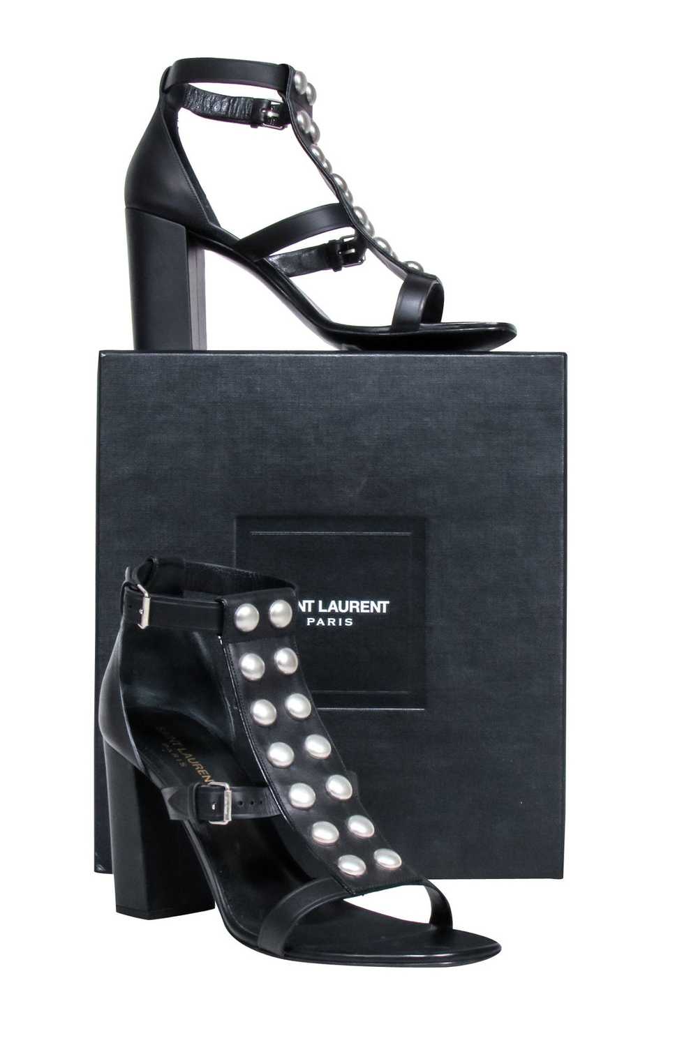 Yves Saint Laurent - Black Studded Front Strappy … - image 1