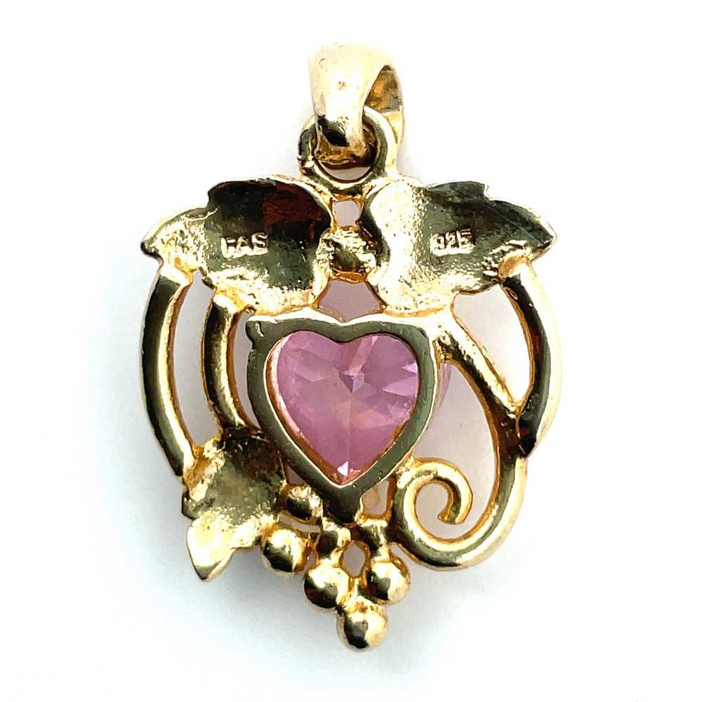 Sterling Silver Black Hills Pink Ice Heart Pendant - image 6