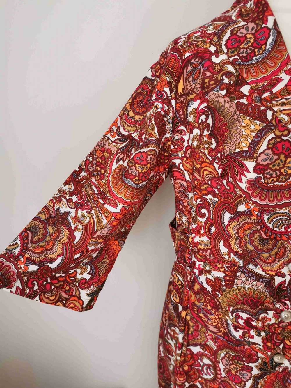 Long cotton dress - Cashmere print long dress Sli… - image 2