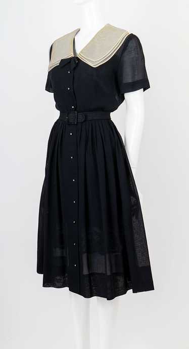 Black Sheer 1950s Shirtmaker - image 1