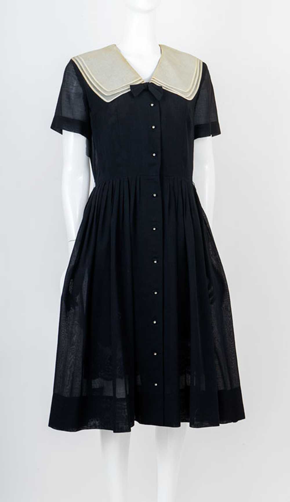 Black Sheer 1950s Shirtmaker - image 2