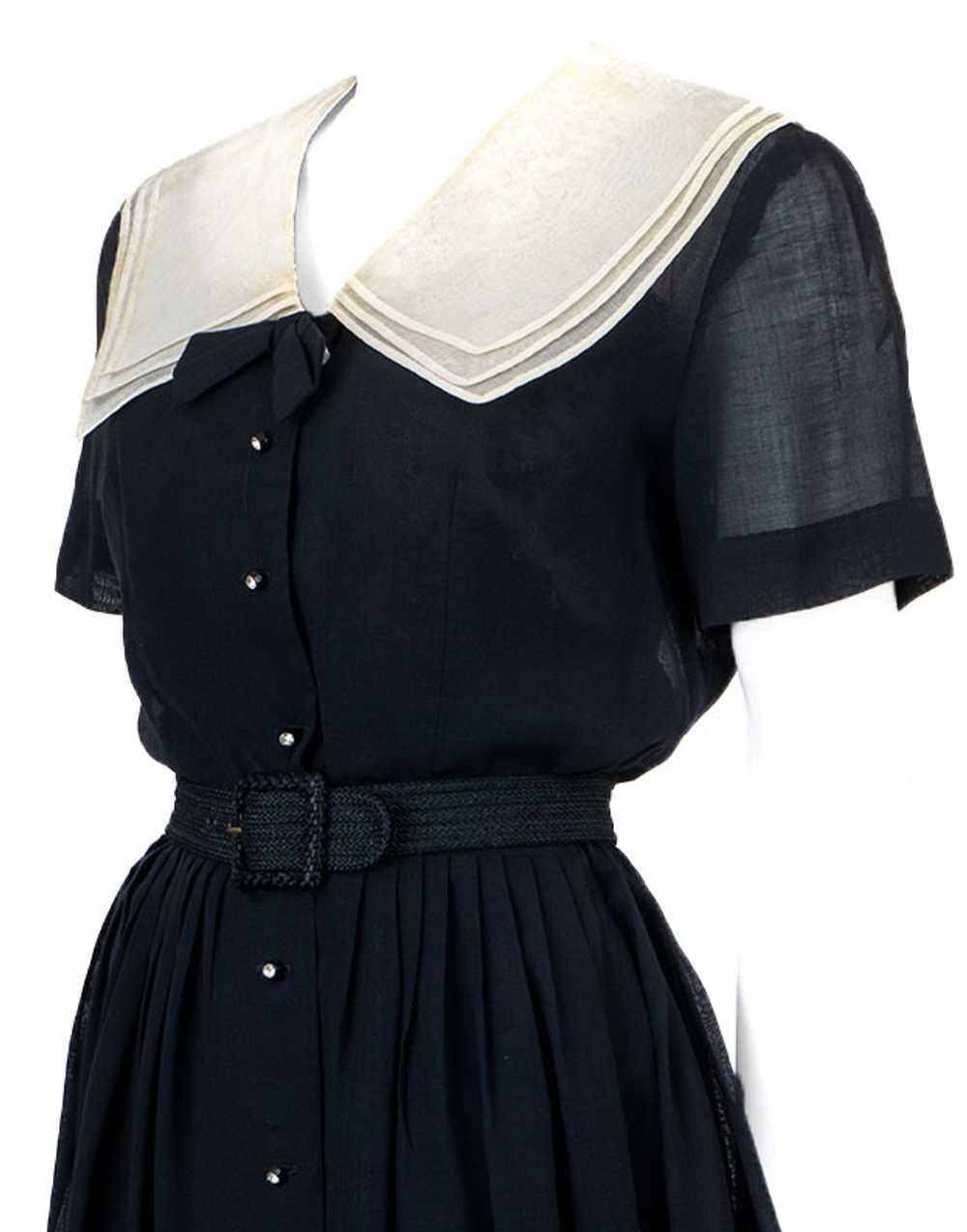 Black Sheer 1950s Shirtmaker - image 4