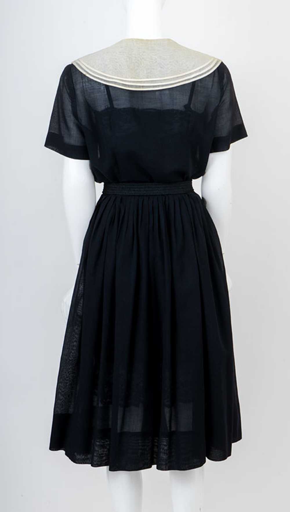 Black Sheer 1950s Shirtmaker - image 5