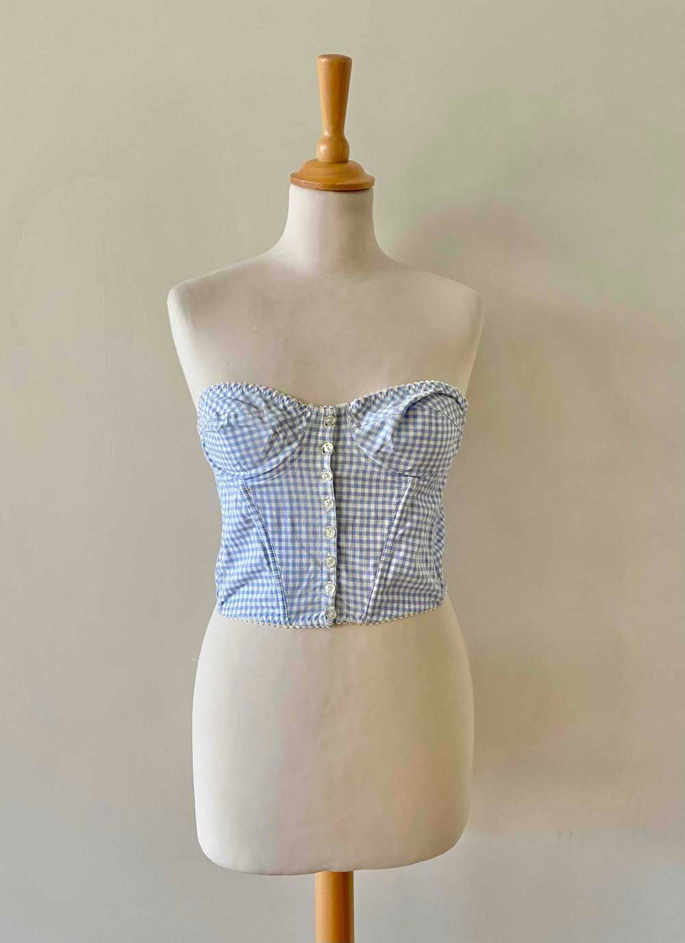 Gingham Bustier Corset - Bustier Gingham corset, … - image 2