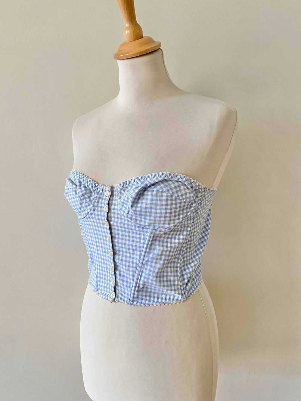 Gingham Bustier Corset - Bustier Gingham corset, … - image 3