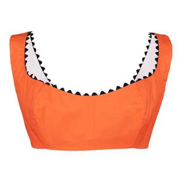 Cotton bra - Orange cotton bra top with rickrack … - image 1
