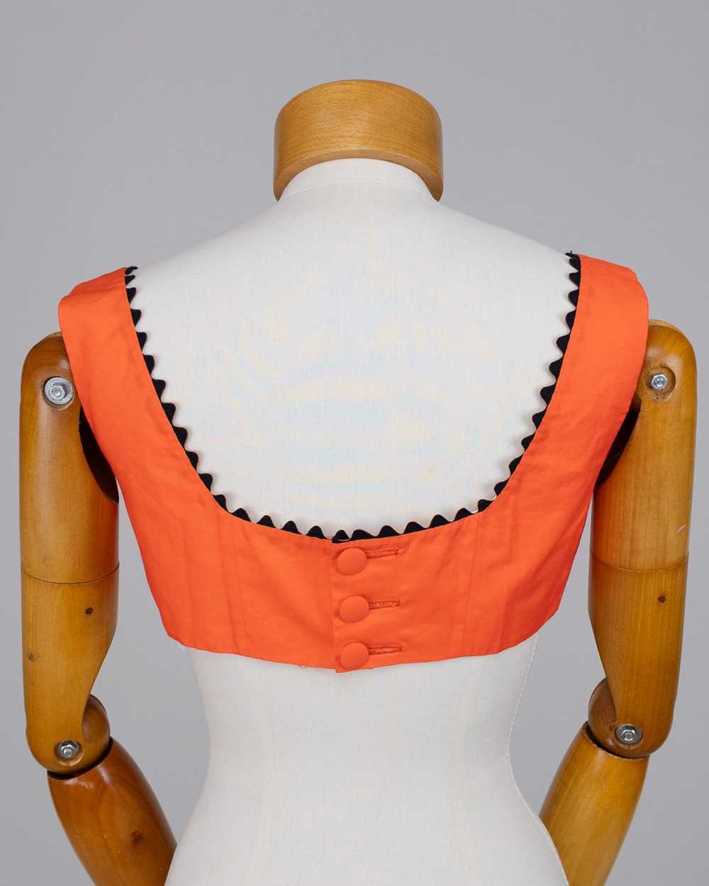 Cotton bra - Orange cotton bra top with rickrack … - image 4