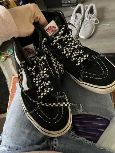 Vans Sk8-Hi ブラック チェック柄 刺繍希少美品⭐︎ Vans Sk8-Hi ブラック/チェック - メルカリ
