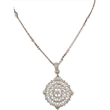 Judith Ripka 18K White Gold Diamond Floral Pendant