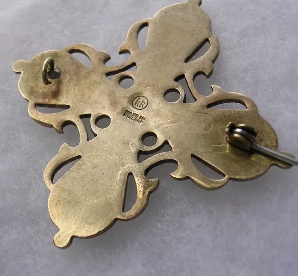 Marked Finnish Bronze Brooch by Kalevala Koru - image 3