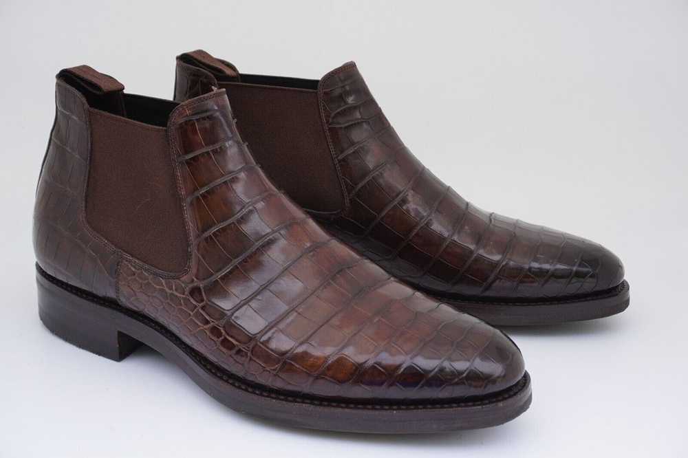 Santoni Santoni Croco Alligator Chelsea Boots EU … - image 1