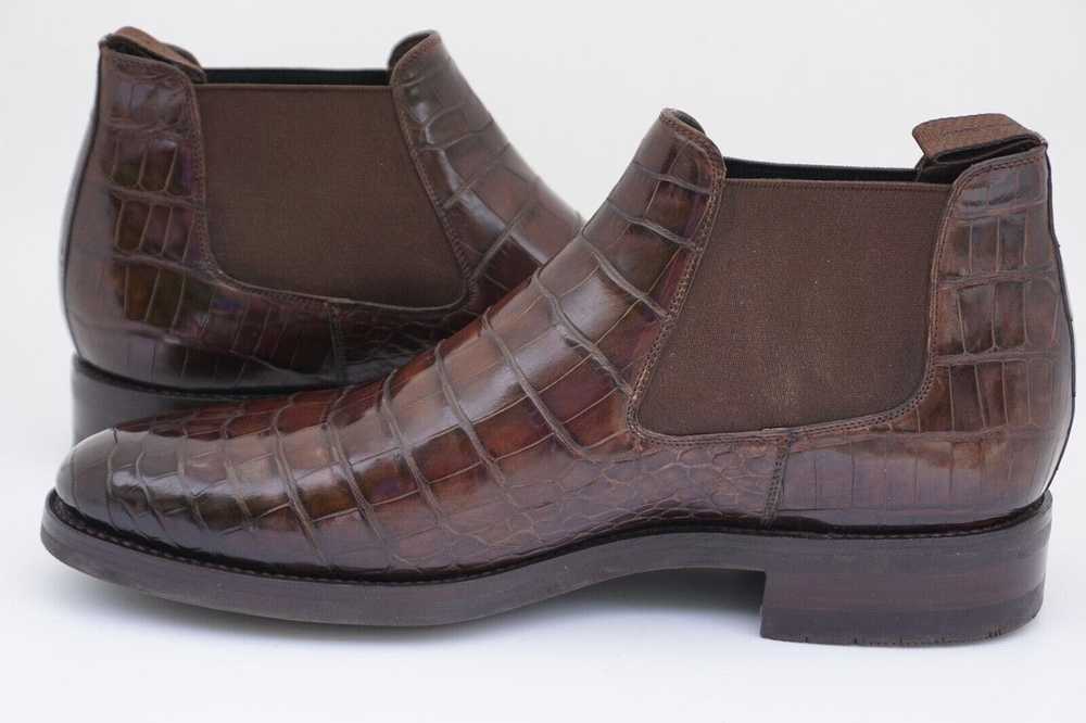 Santoni Santoni Croco Alligator Chelsea Boots EU … - image 2