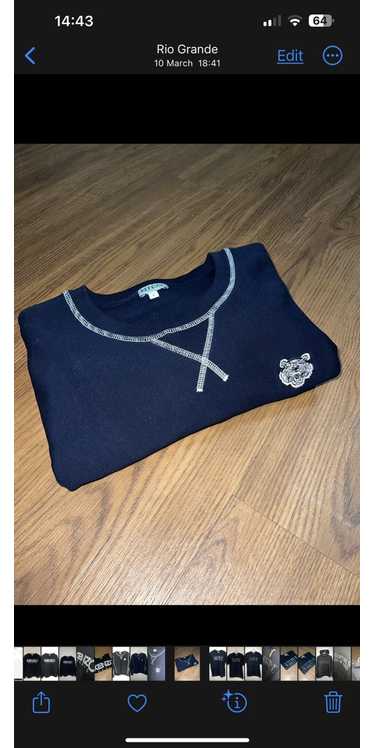 Kenzo Kenzo Navy Crewneck with white stitching - image 1