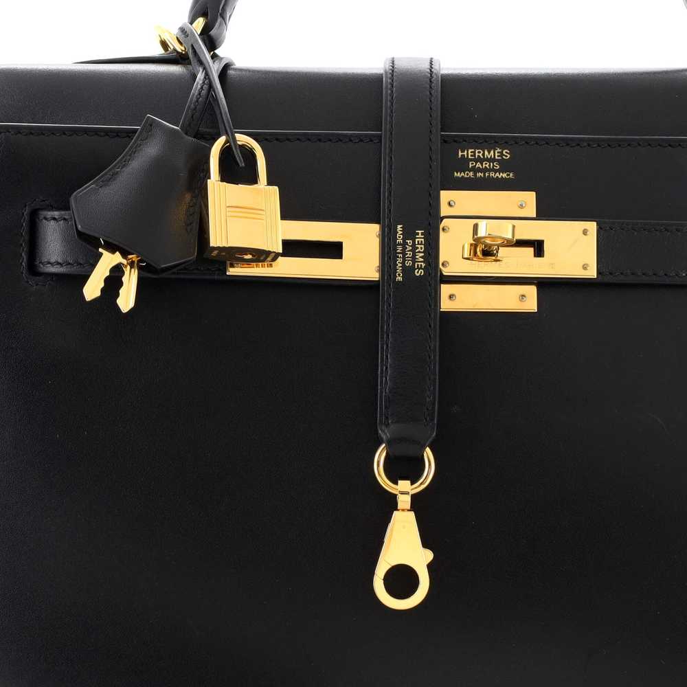 Hermes Kelly Handbag Noir Tadelakt with Gold Hard… - image 7