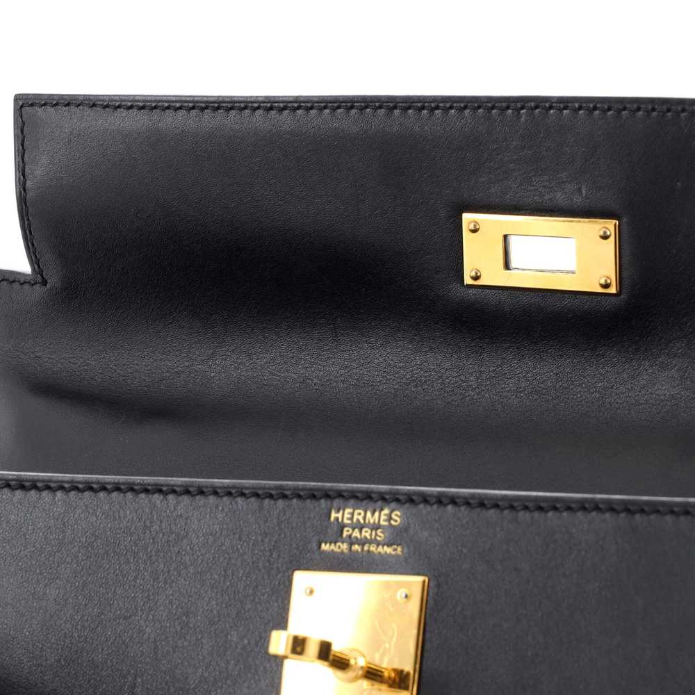Hermes Kelly Handbag Noir Tadelakt with Gold Hard… - image 8