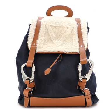 Louis Vuitton Shearling Backpack Canvas with Shear