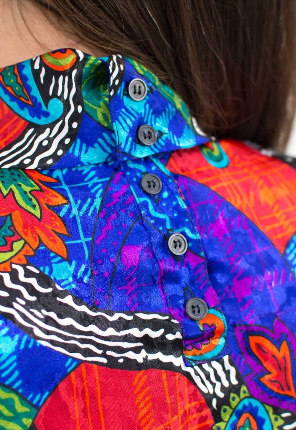 Vintage 80's baroque shirt in multi colour - image 3