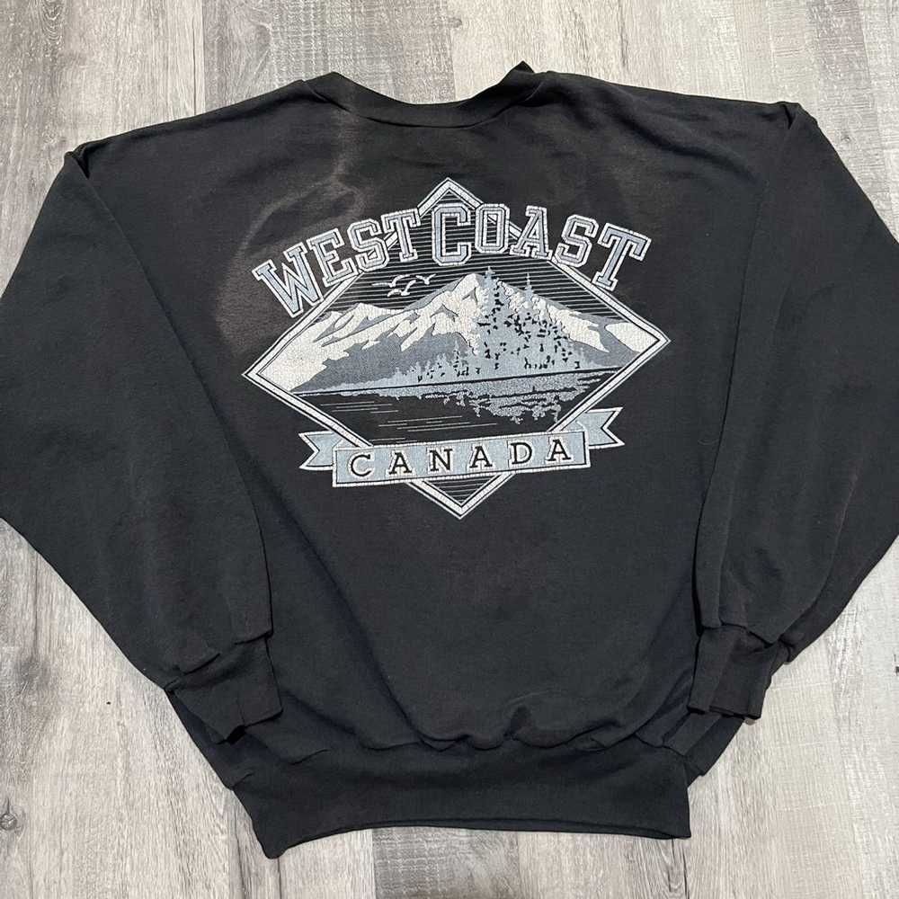 Vintage VTG West Coast Canada 1980s Faded Black M… - image 1