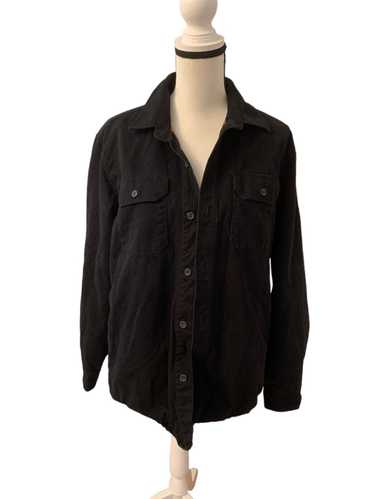 Eddie Bauer Mens Black Jacket Button Down Black Ta