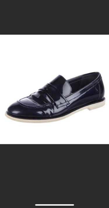 Chanel Chanel Patent Navy Blue Loafers