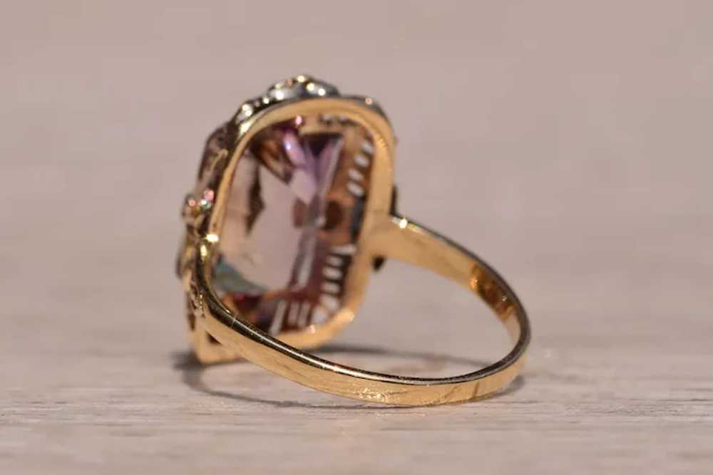 Ladies Antique Yellow Gold and Ametrine Cocktail … - image 3