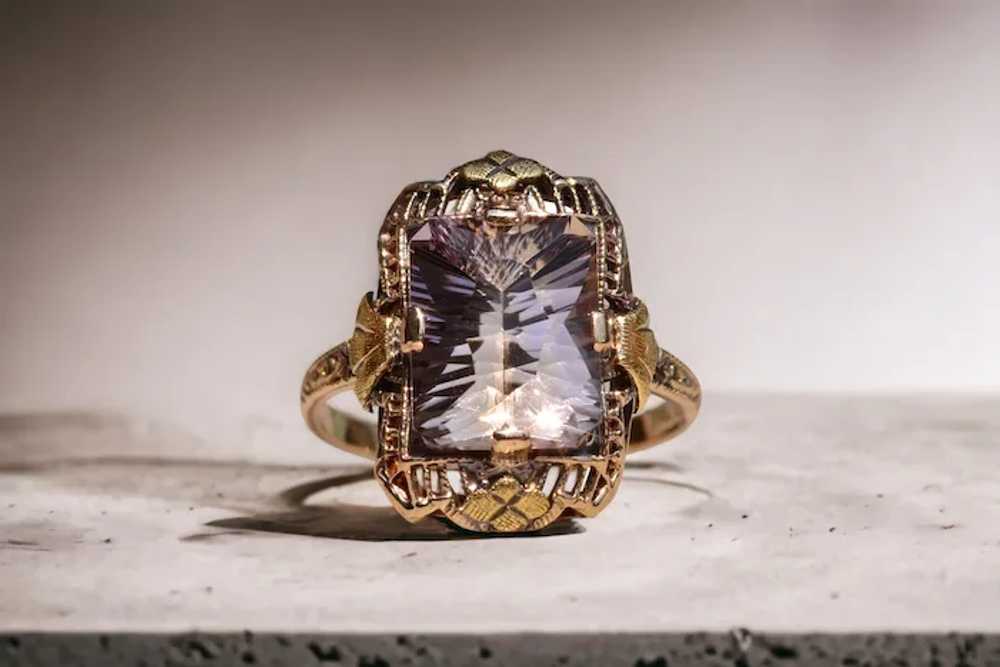 Ladies Antique Yellow Gold and Ametrine Cocktail … - image 9