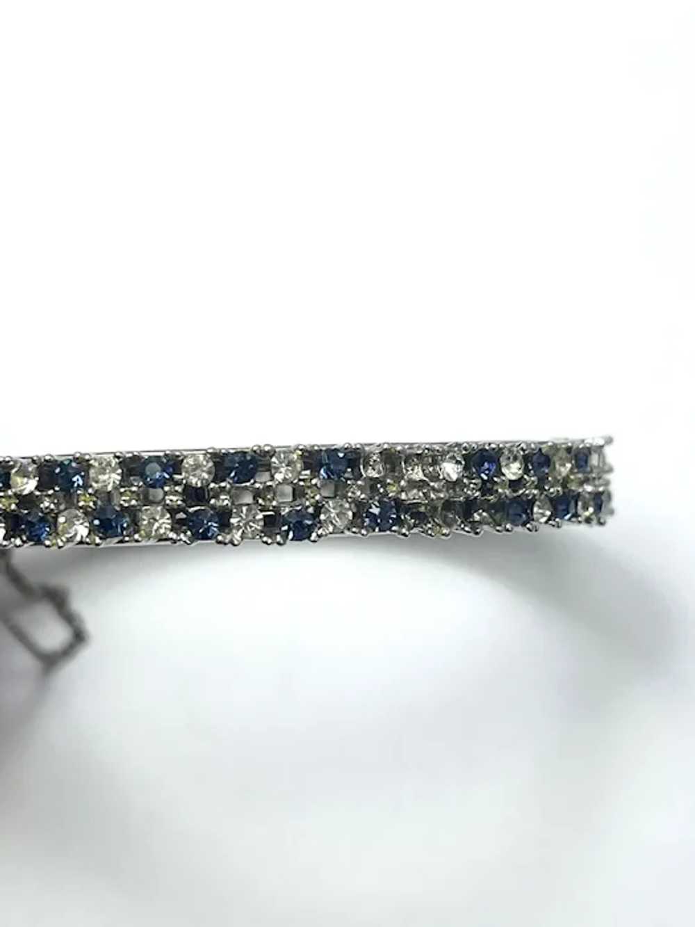 Vintage Blue Rhinestone Bangle Bracelet - image 6