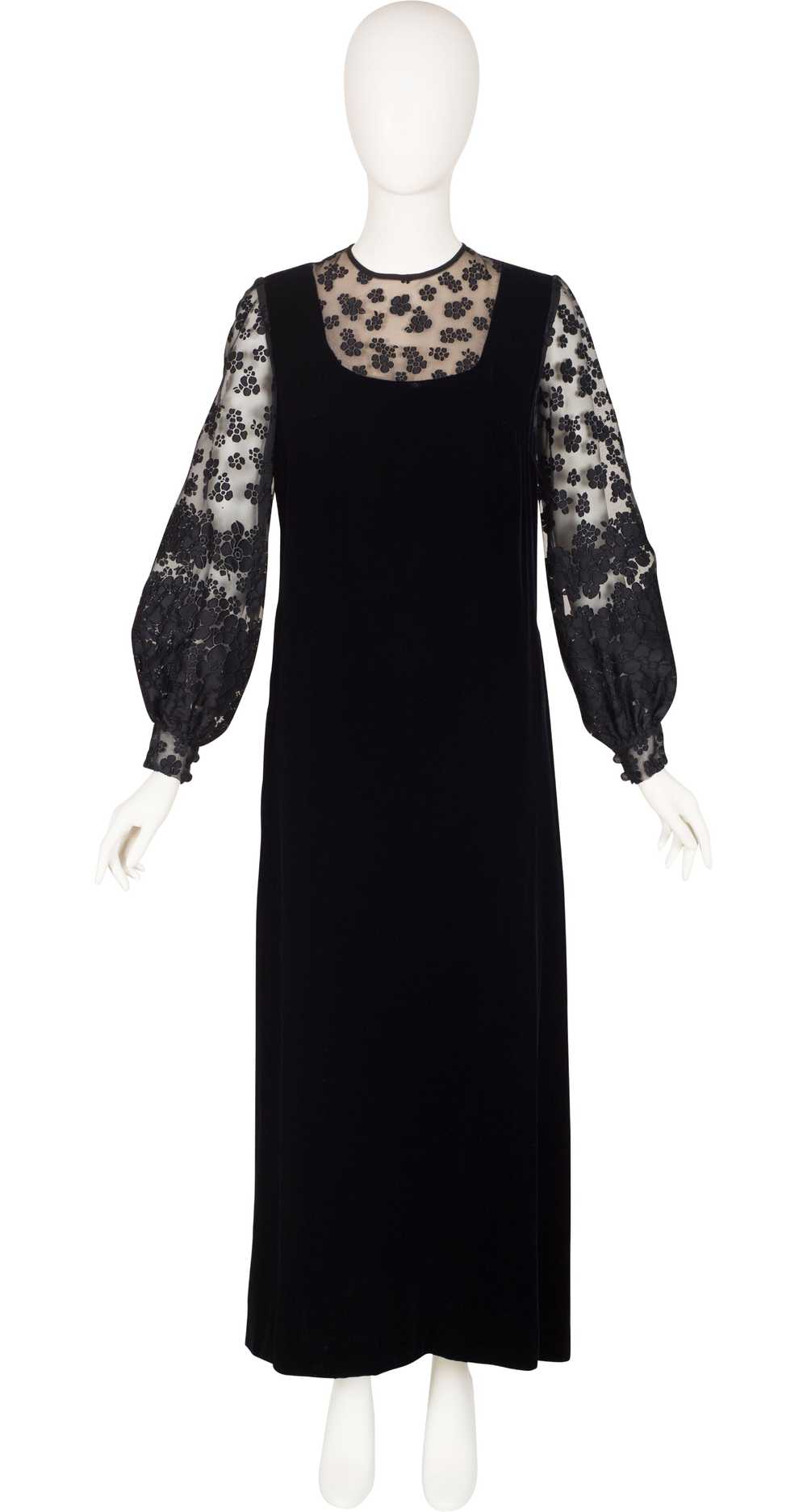 B. Cohen by Jaconelli 1960s Floral Black Velvet Ballo… - Gem