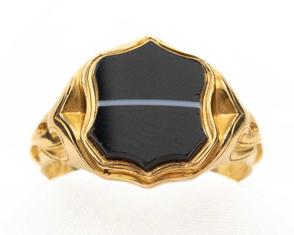 Victorian Banded Agate Ring - image 1