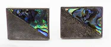 A. Munoz Taxco Sterling Abalone Cuff Links - image 1