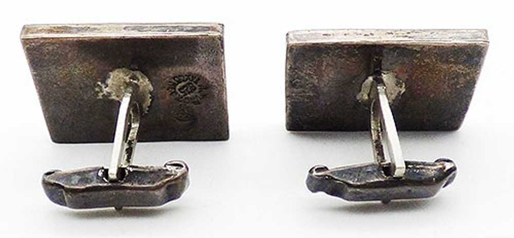 A. Munoz Taxco Sterling Abalone Cuff Links - image 2