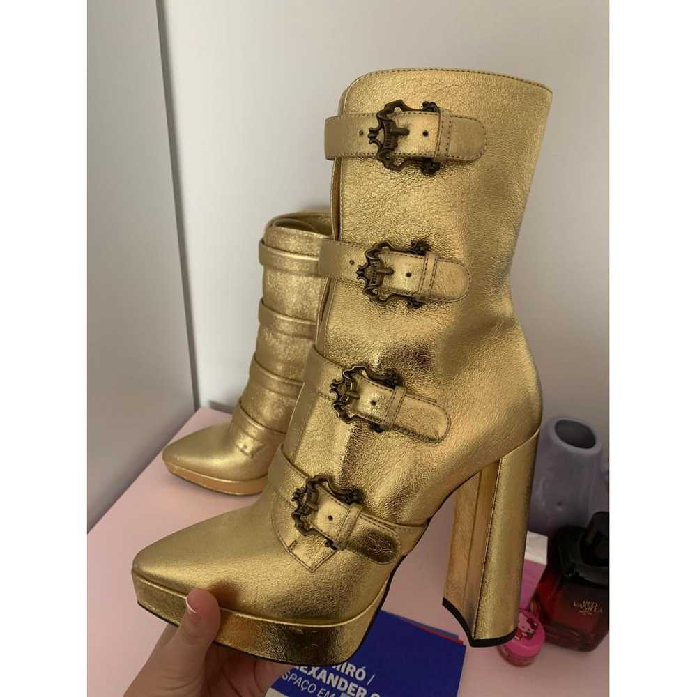 Moschino Leather biker boots - image 7