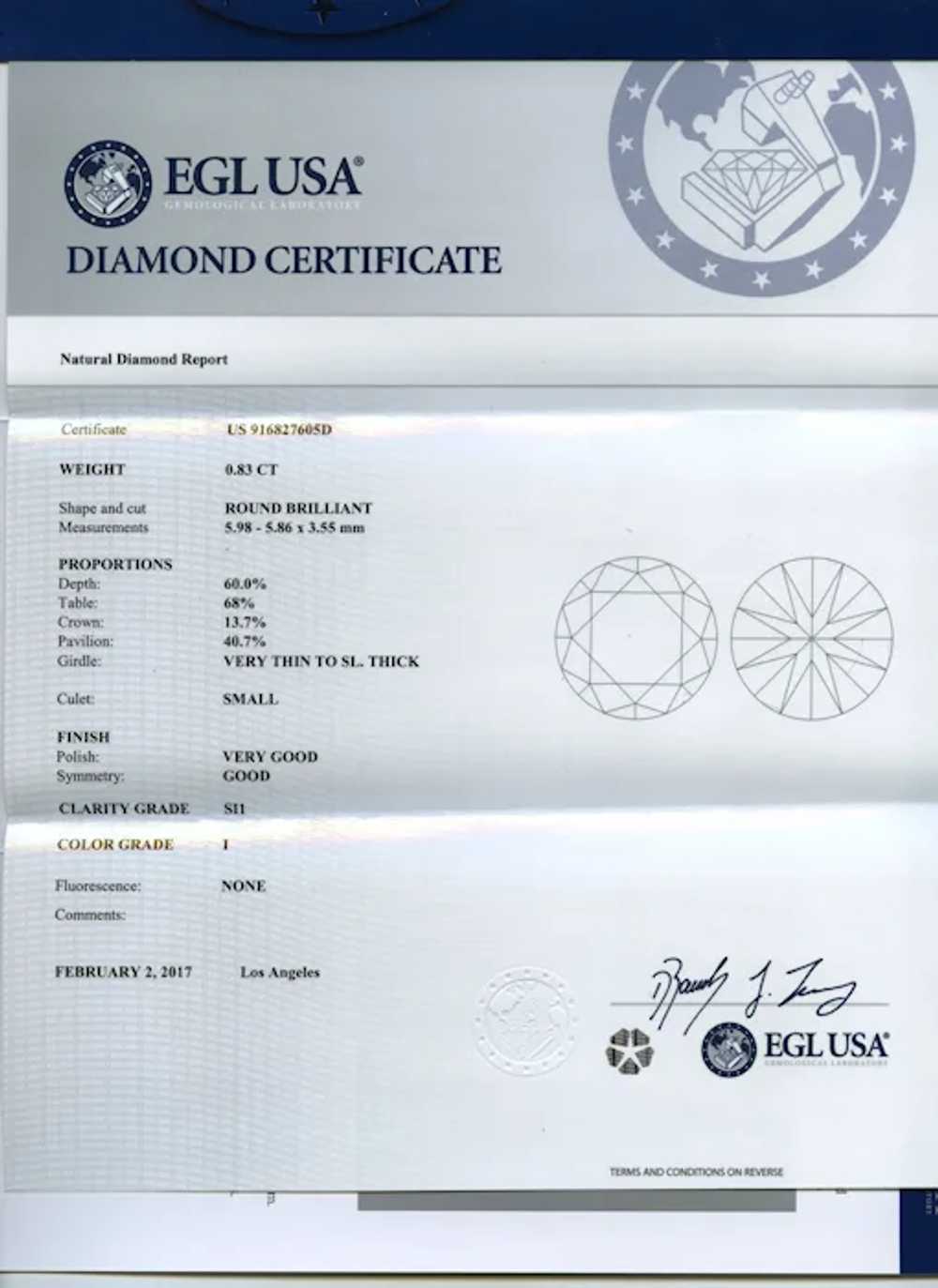 Antique EGL Certified 1.03ct I SI1 RBC Diamond Pl… - image 6