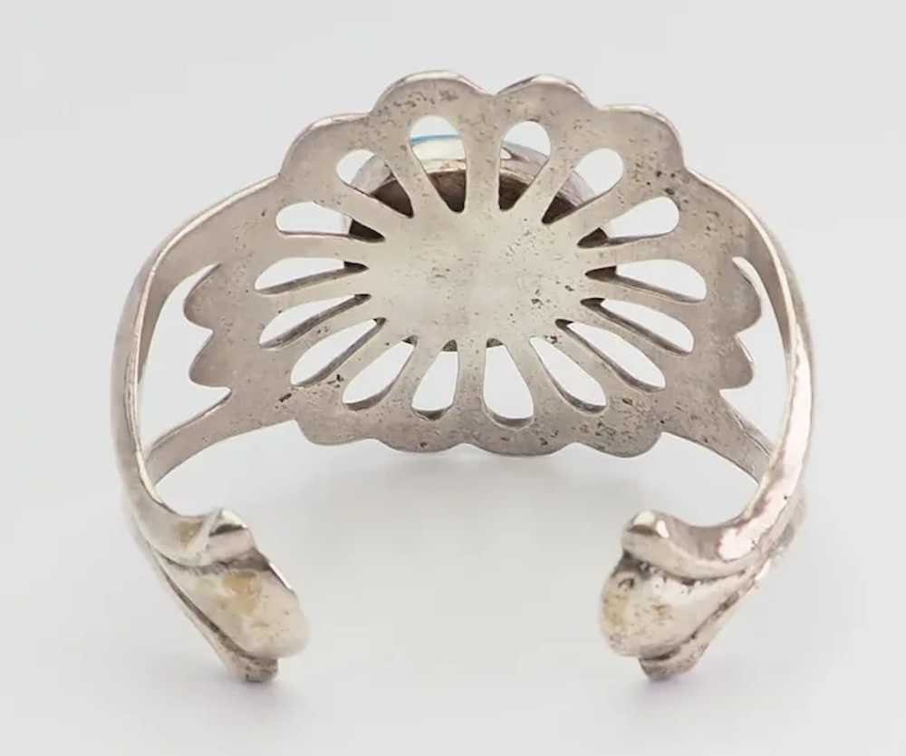 Stunning vintage sand cast sterling silver turquo… - image 4