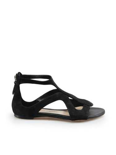 Alexander McQueen Black Suede Flat Sandals - image 1