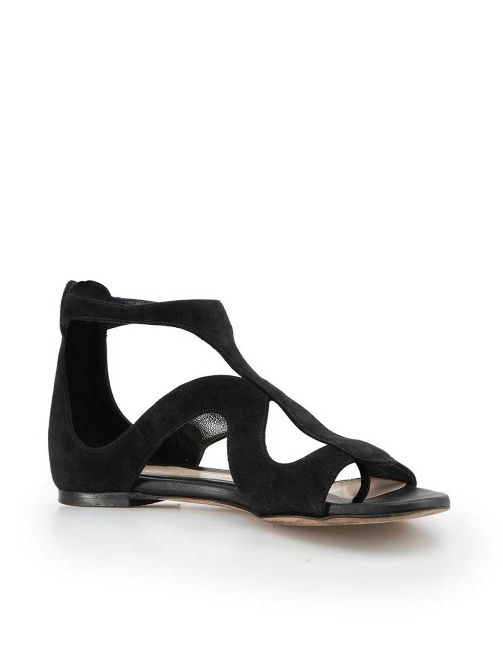 Alexander McQueen Black Suede Flat Sandals - image 2