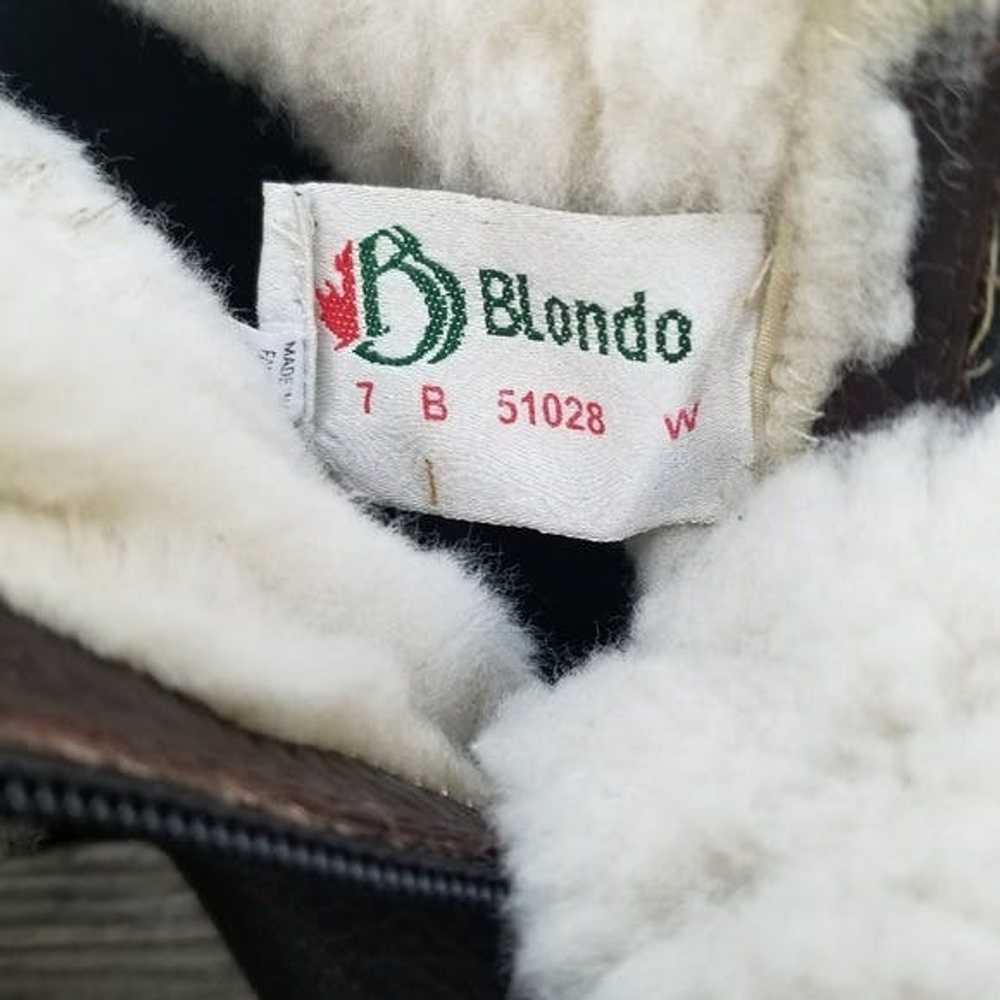 Vintage Blondo Waterproof Brown Leather White Fau… - image 8