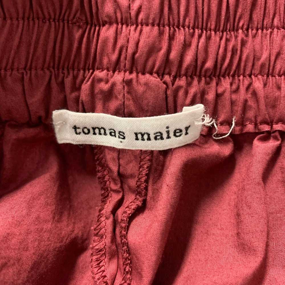 Tomas Maier Burgundy Solid Cotton Elastic Waistba… - image 3