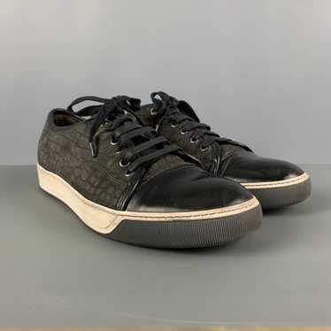 Lanvin Black Textured Lace Sneakers