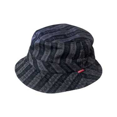 Supreme Pinstripe Bucket Hat Black/Red-Grey 32900 