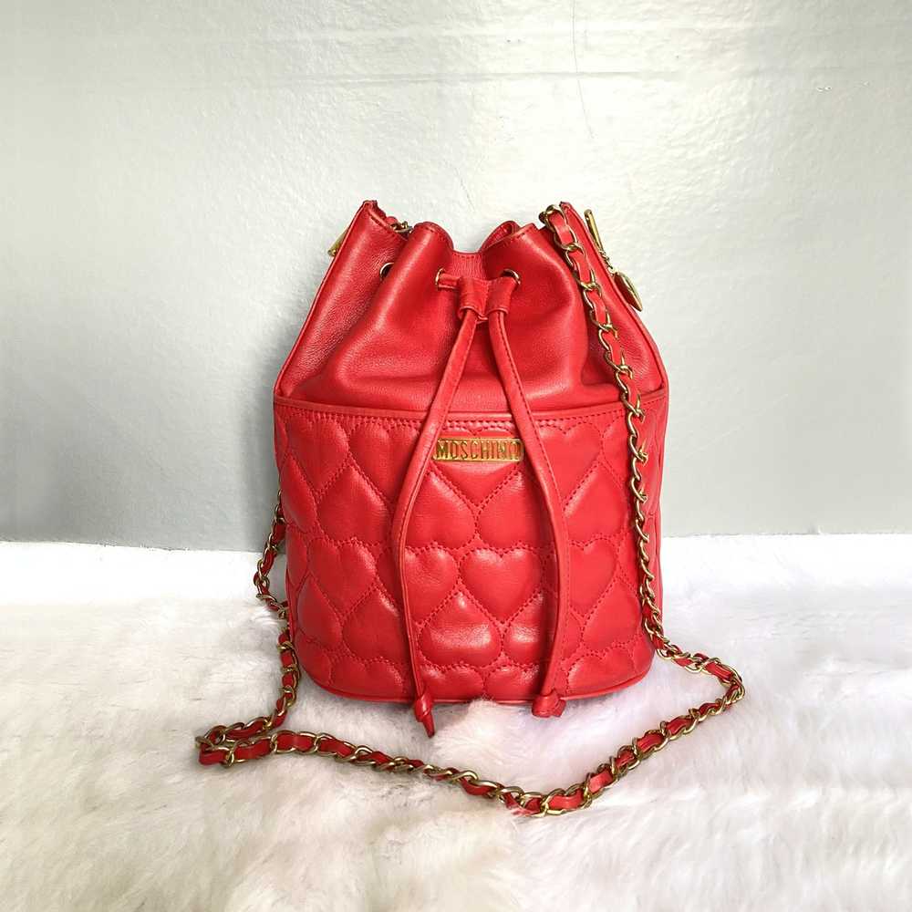 Moschino × Vintage Moschino Vintage Red Quilted H… - image 1