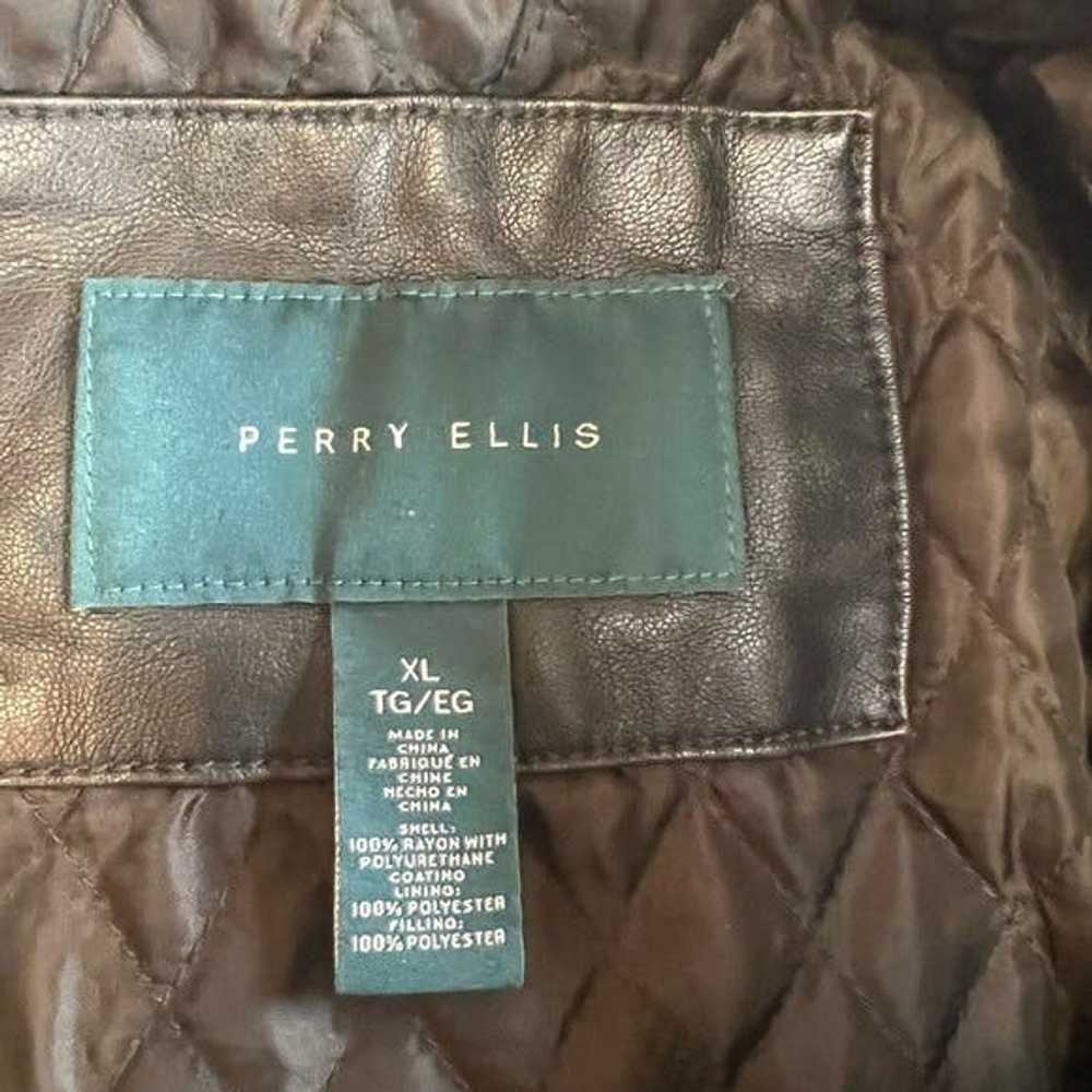 Perry Ellis Perry Ellis Black Faux leather motto … - image 7