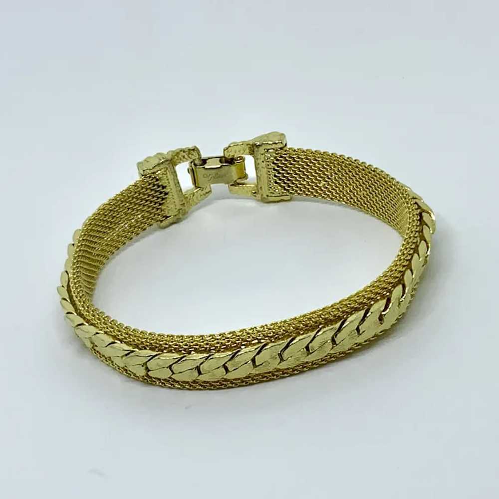 Goldette Gold-tone Mesh Chain Bracelet - image 2