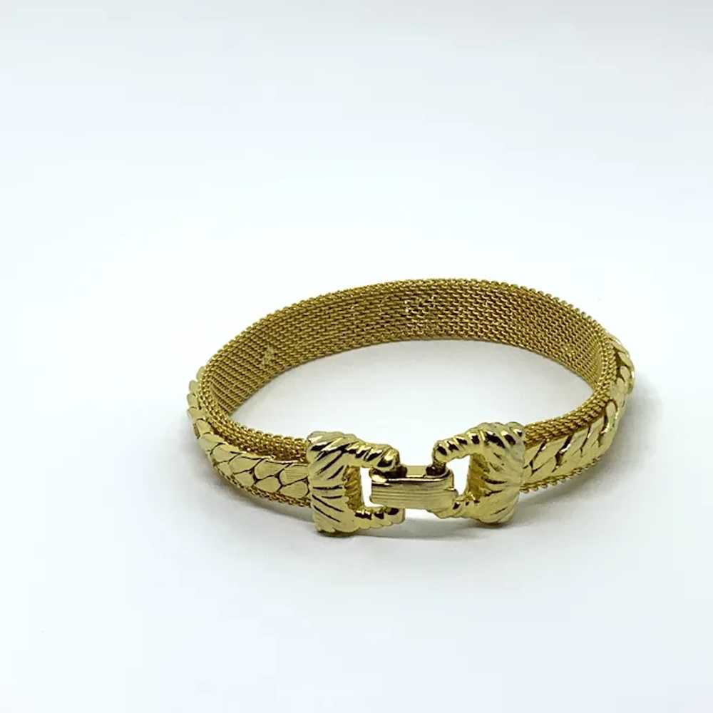 Goldette Gold-tone Mesh Chain Bracelet - image 3