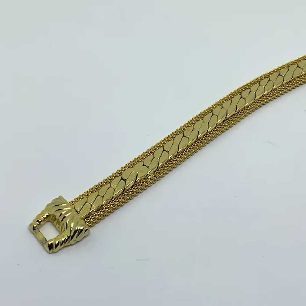 Goldette Gold-tone Mesh Chain Bracelet - image 8