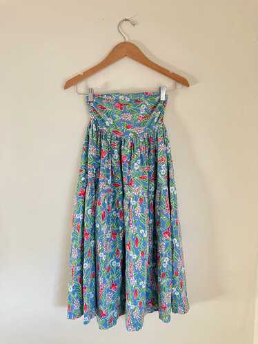 Vintage Botanical Bandeau Mini Dress or Midi Skirt - image 1